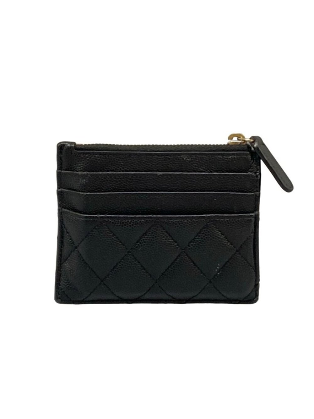 Chanel Coin Case Quilted Black Card with CC Logo Gold - Picture 2 of 13